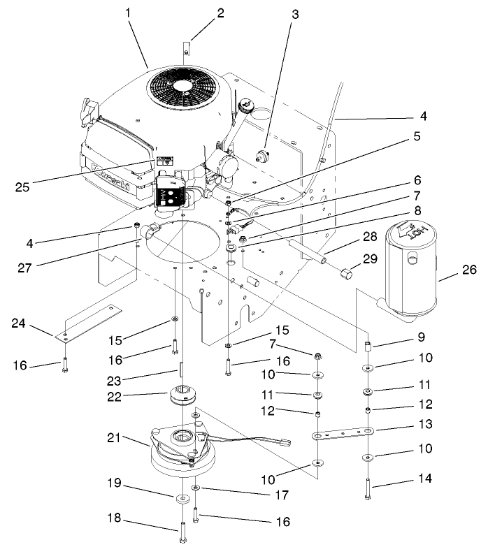 Engine And Clutch Assembly