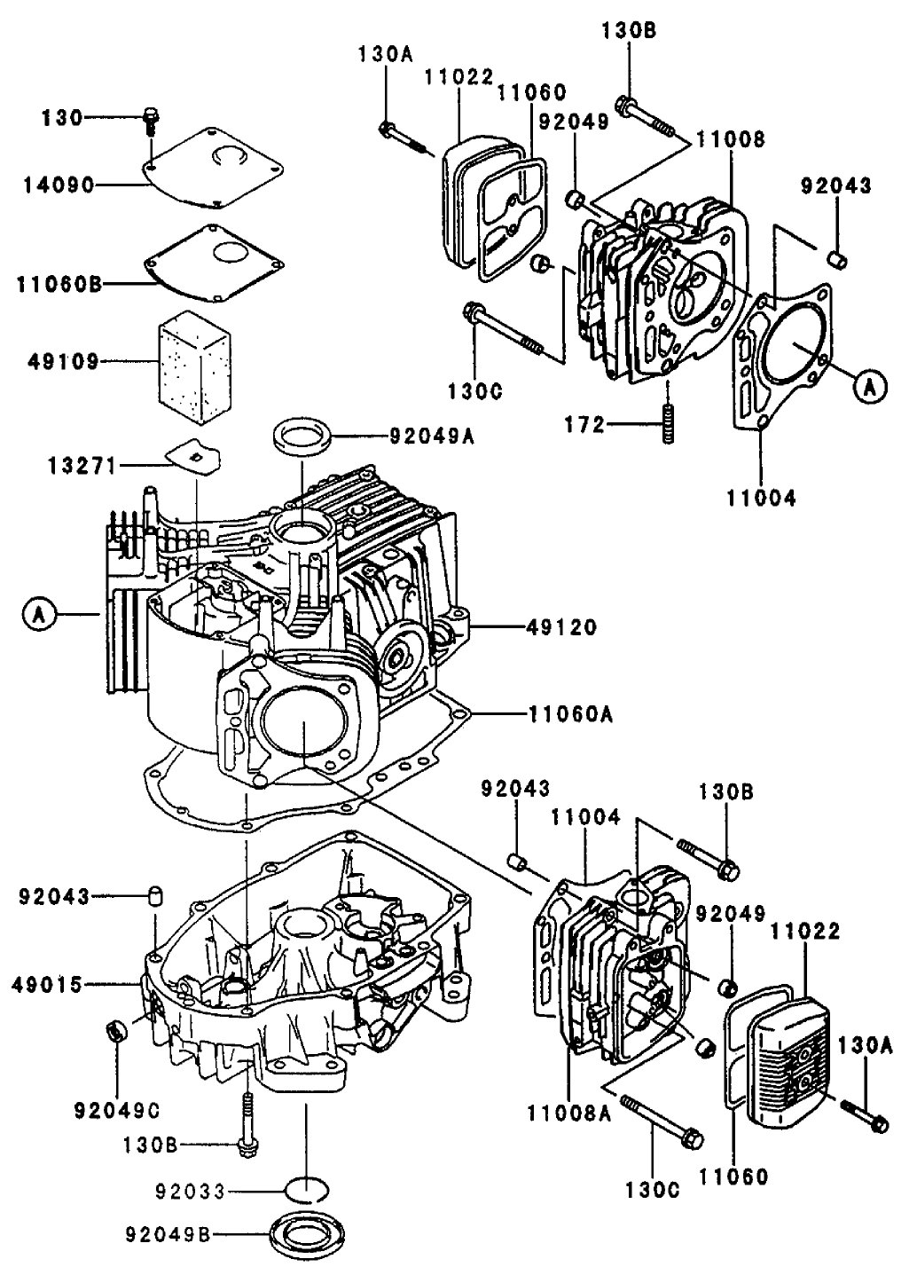 Cylinder/crankcase Assembly Kawasaki Fh451v-As08