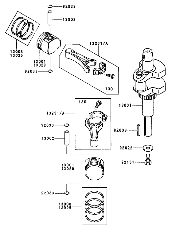 Piston/crankshaft Assembly Kawasaki Fh451v-As08