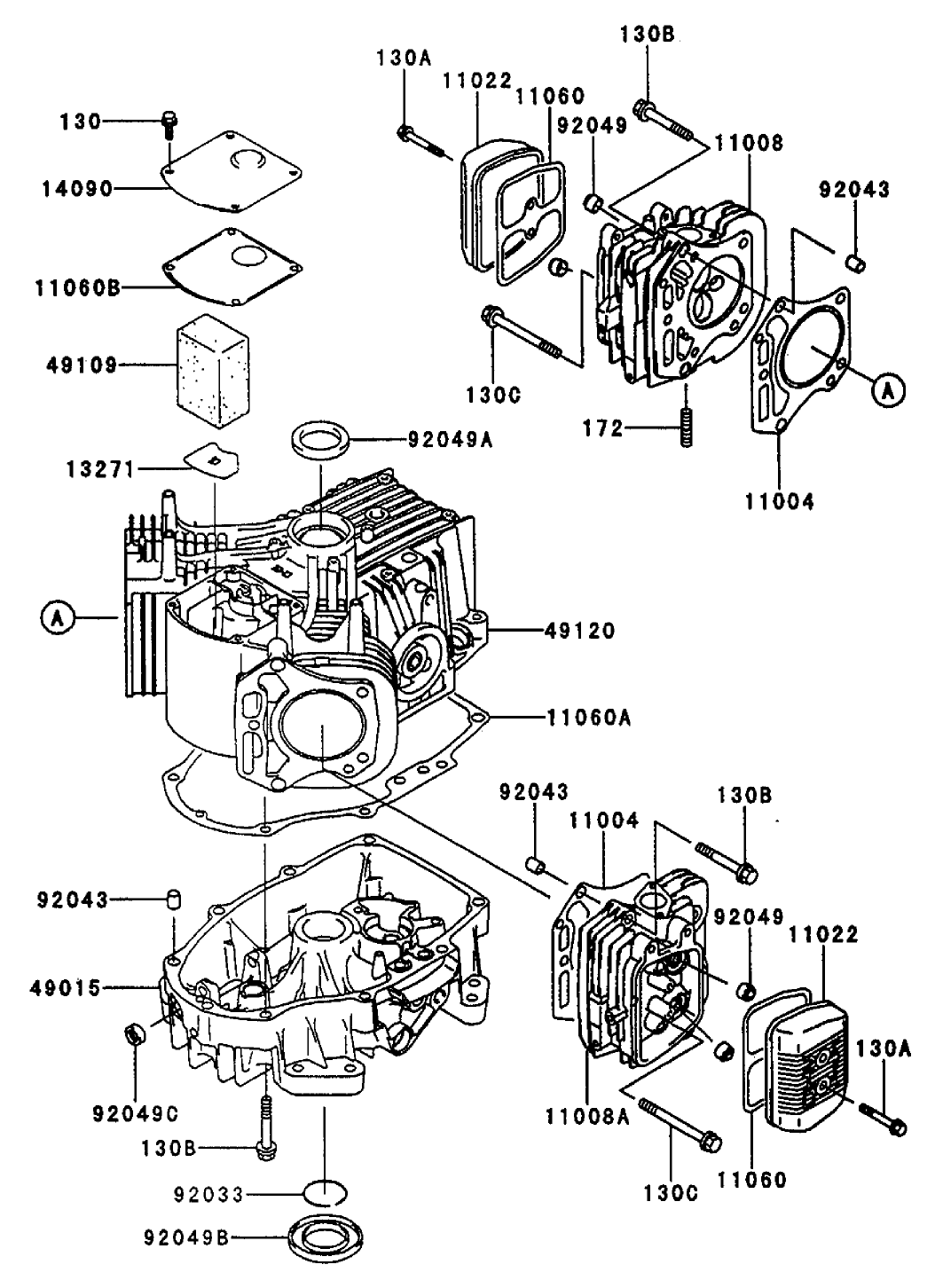 Cylinder/crankcase Assembly Kawasaki Fh451v-As08