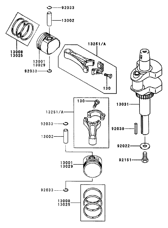 Piston/crankshaft Assembly Kawasaki Fh451v-As08