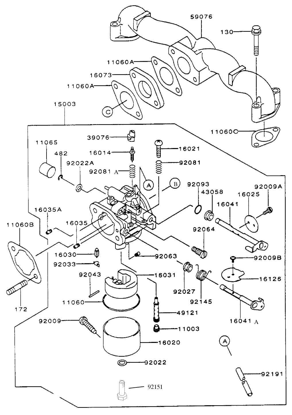 Carburetor Assembly Kawasaki Fh451v-As08