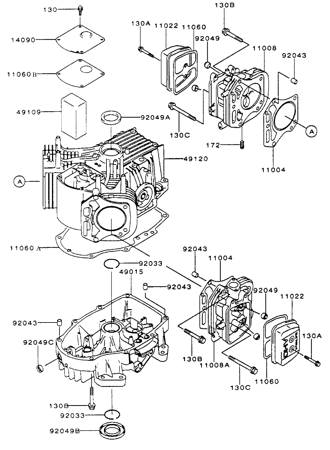 Cylinder/crankcase Assembly Kawasaki Fh500v-As25