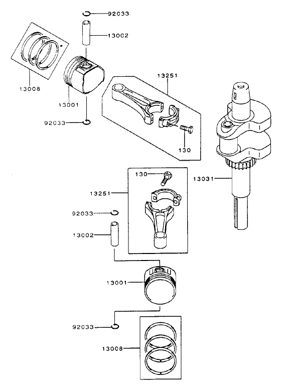 Piston/crankshaft Assembly Kawasaki Fh500v-As25