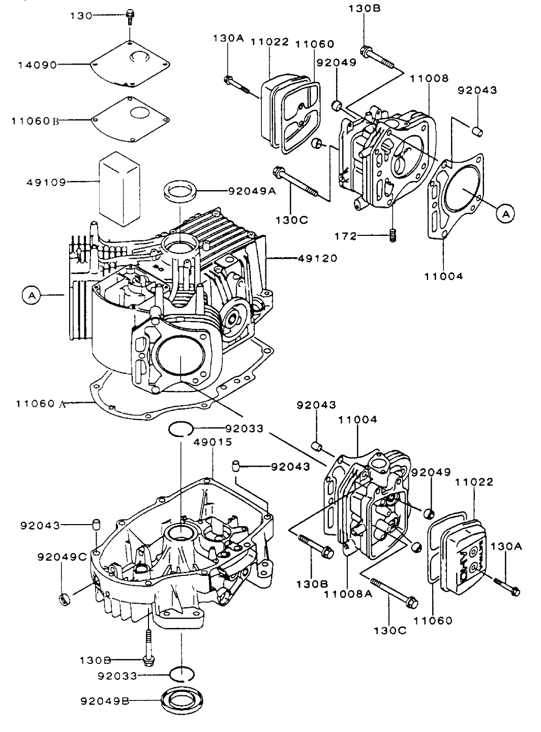 Cylinder/crankcase Assembly Kawasaki Fh500v-As25
