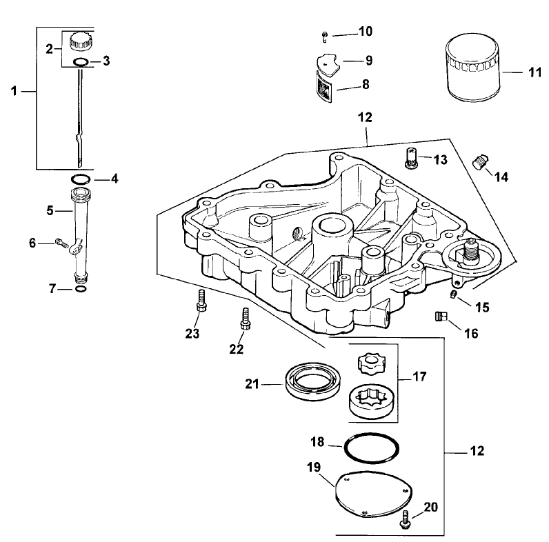 Oil Pan And Lubrication Assembly Kohler Model Cv15t-41604