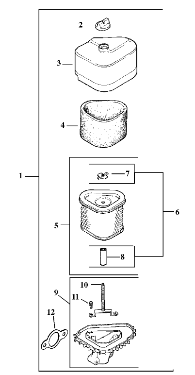 Air Cleaner Assembly Kohler Model Cv15t-41604
