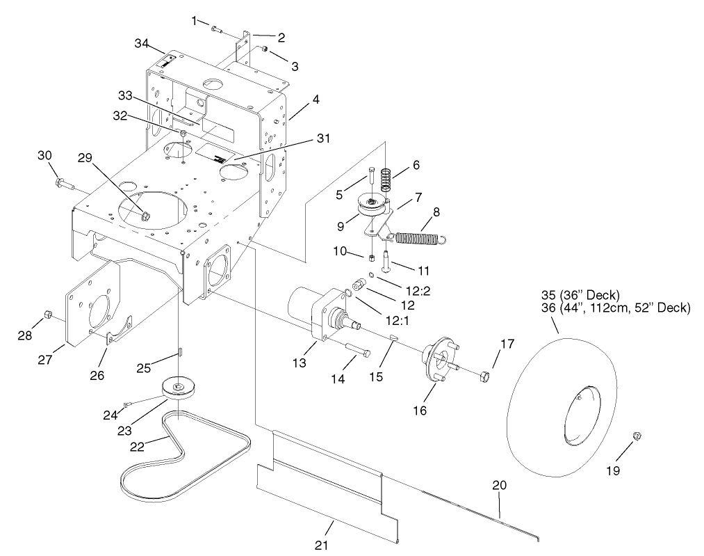 Wheel Motors, Pump Belt And Pump Idler Assembly