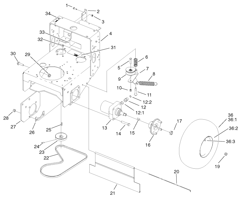 Wheel Motors, Pump Belt And Pump Idler Assembly