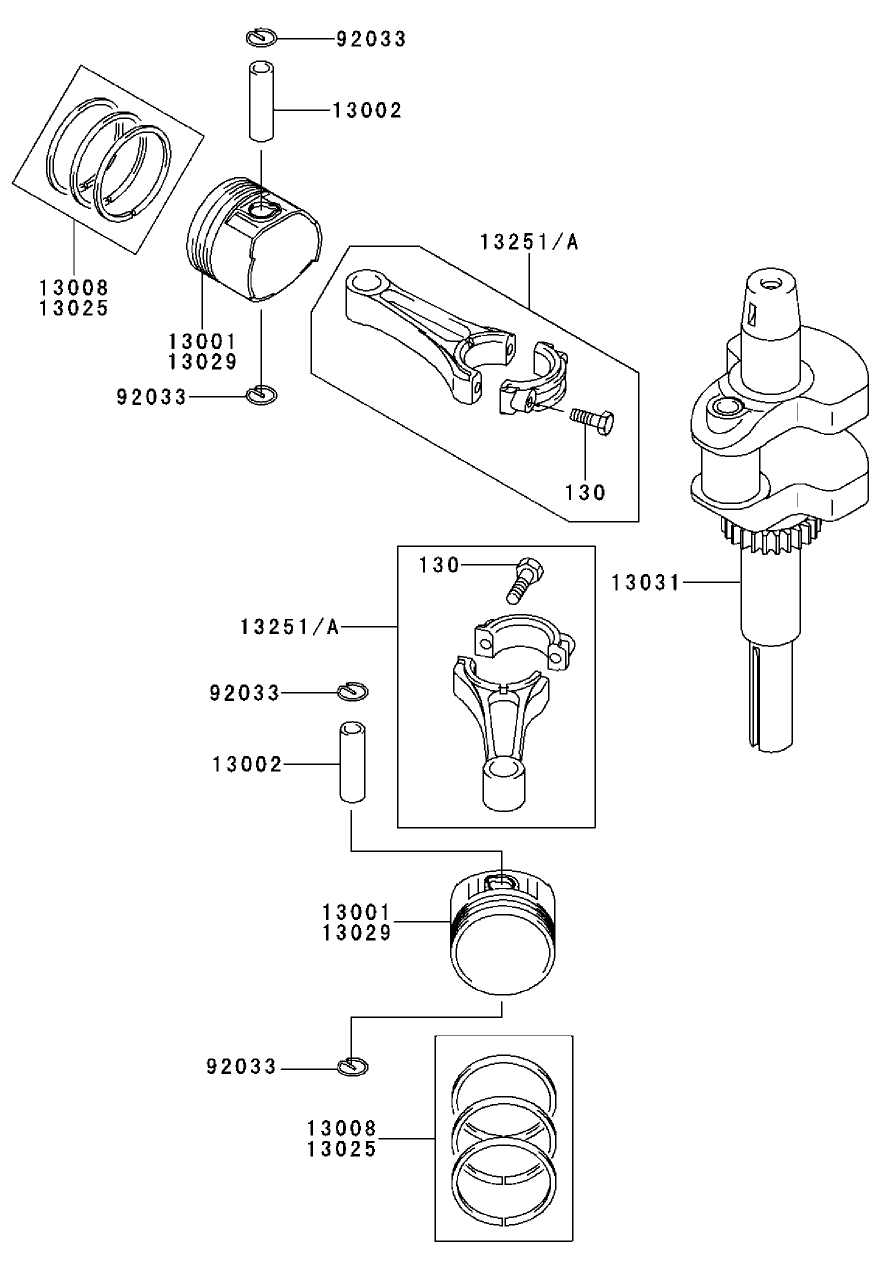 Piston/crankshaft Kawasaki Fh500v-As30