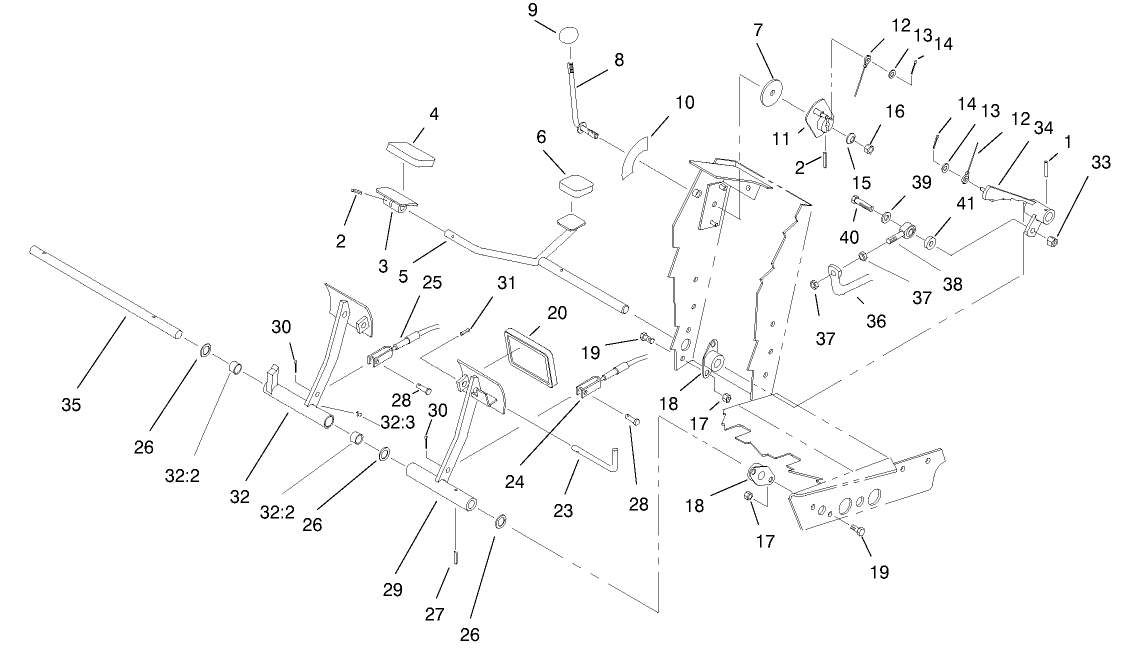 Traction And Brake Pedal Assembly