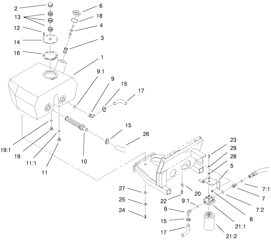 Hydraulic Filter And Reservoir Assembly