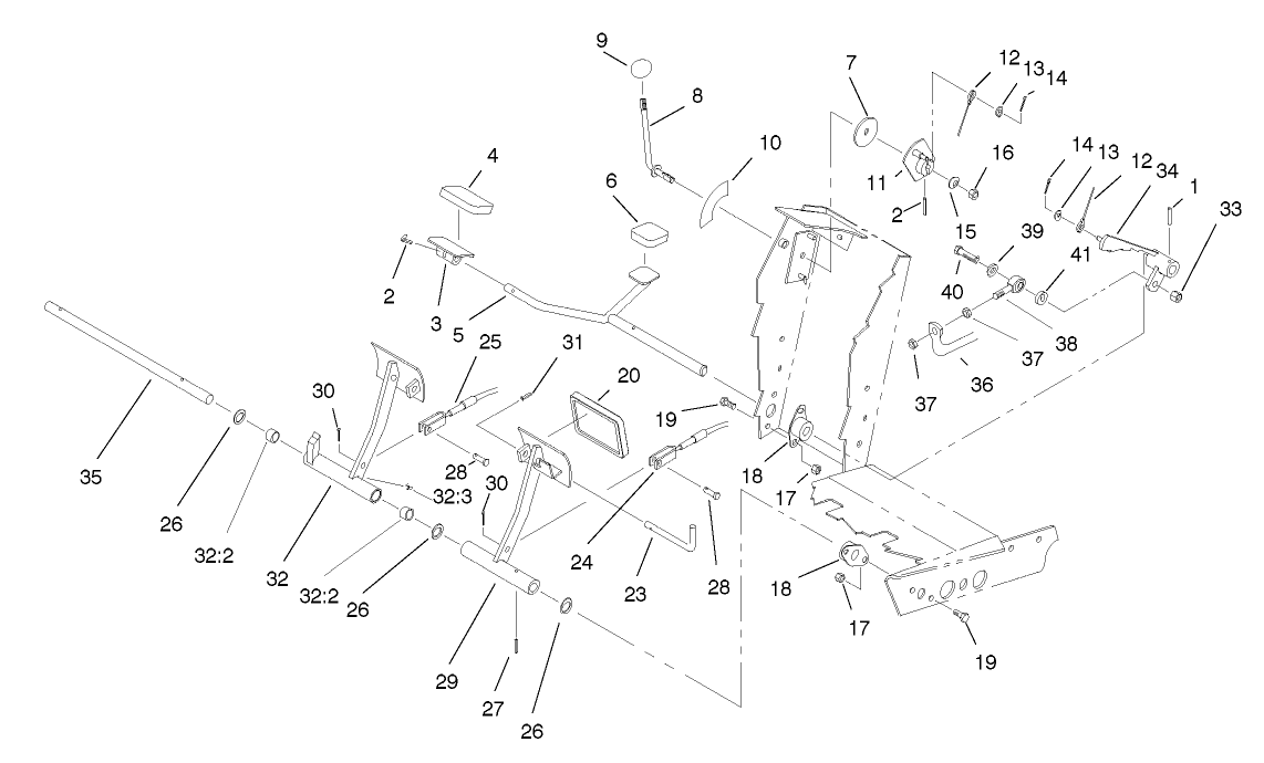 Traction And Brake Pedal Assembly