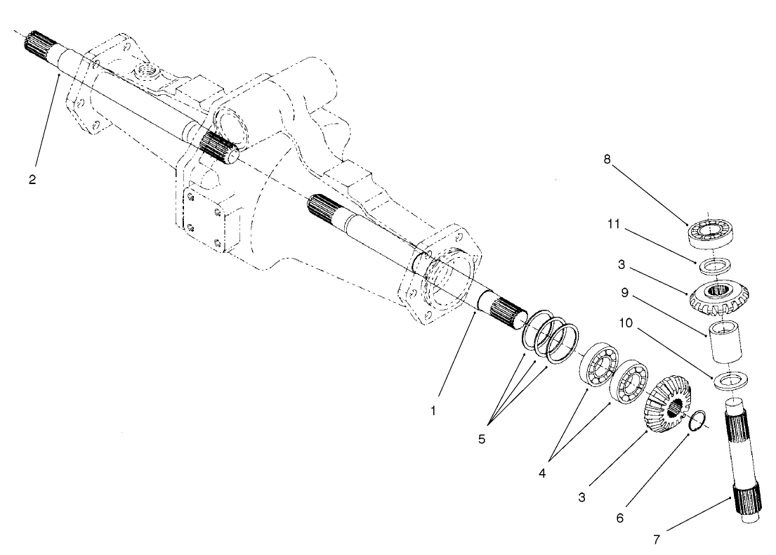 Rear Axle Assembly No. 98-3925 (continued) Bevel Gear Shaft Assembly