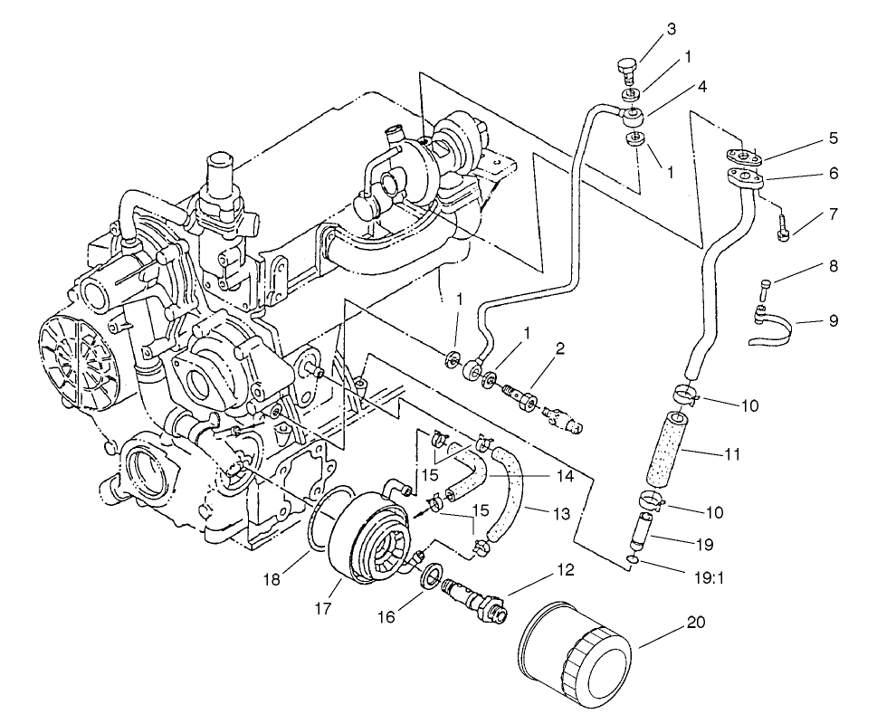 Filter, Oil Cooler And Pipe Assembly