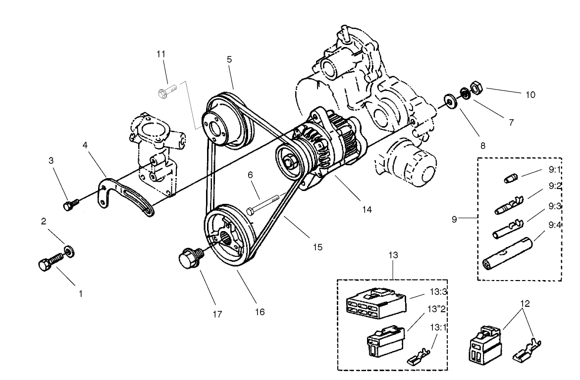 Alternator And Pulley Assembly