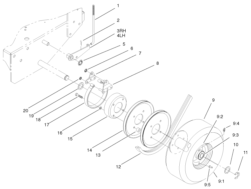 Brake, Wheel Pulley And Wheel Assembly