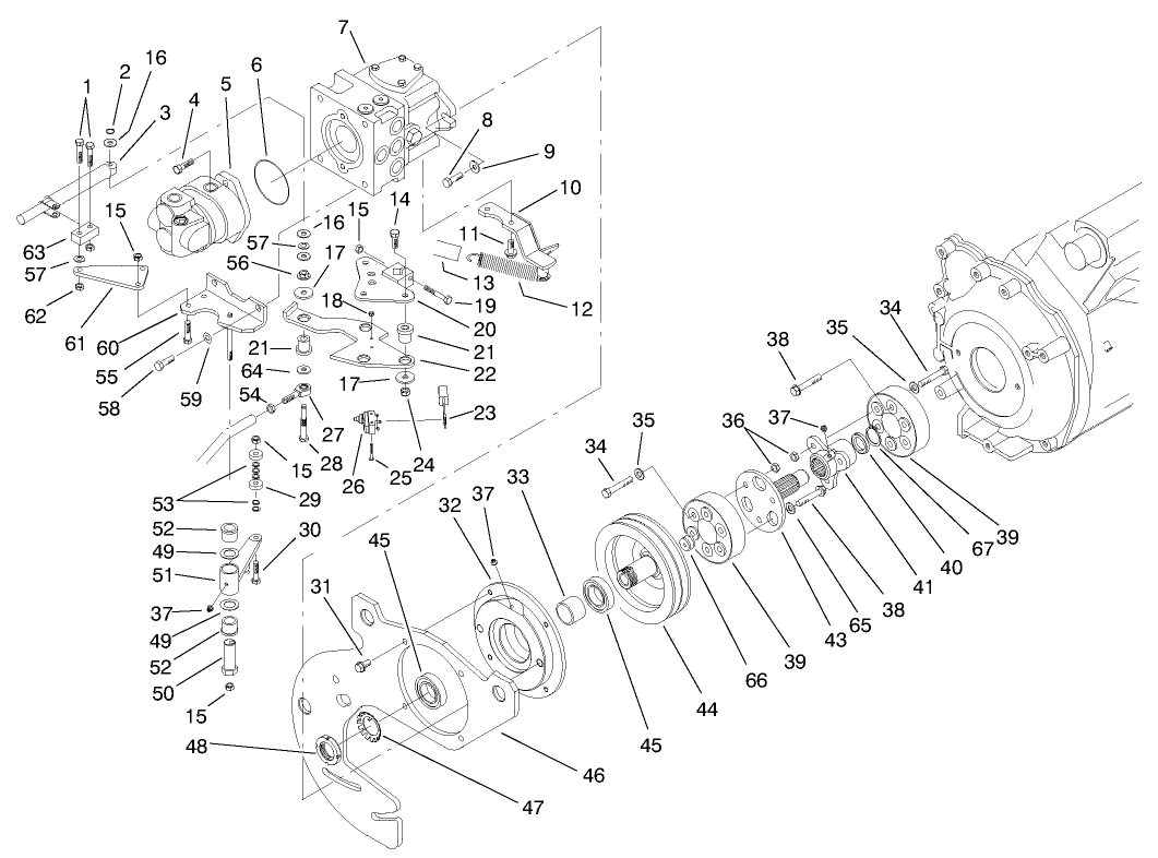 Hydraulic Pump Installation Assembly