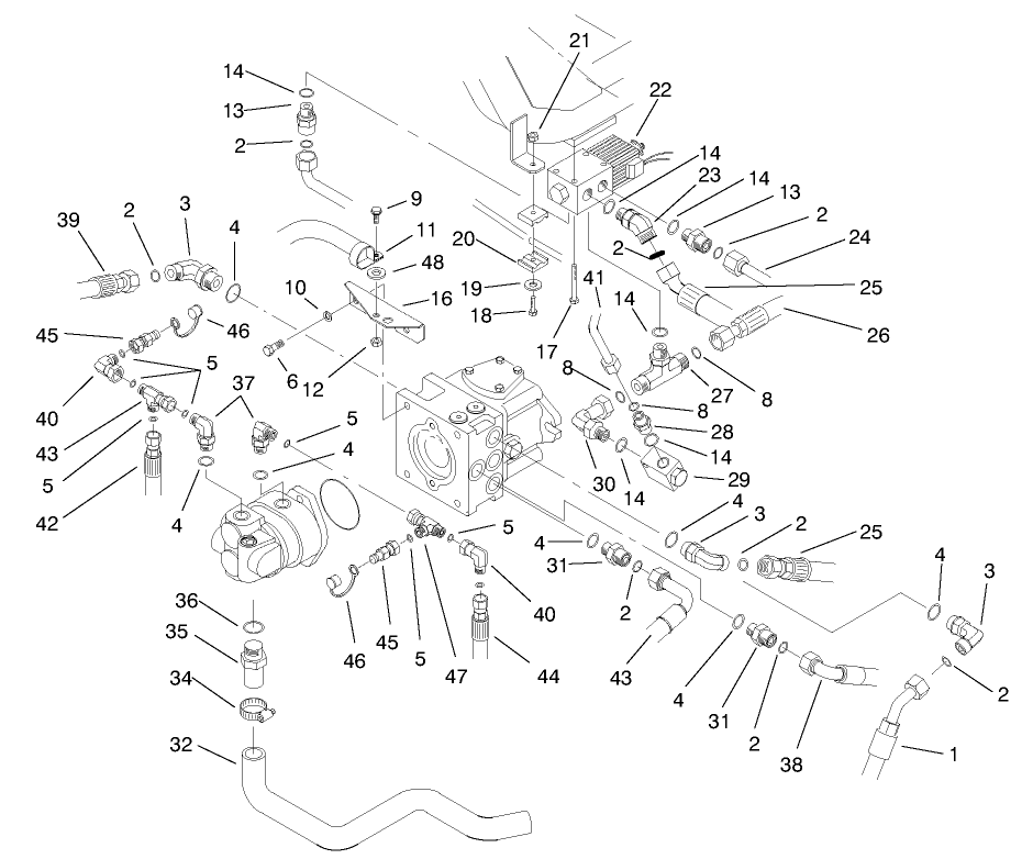 Hydraulic Pump Fittings Assembly