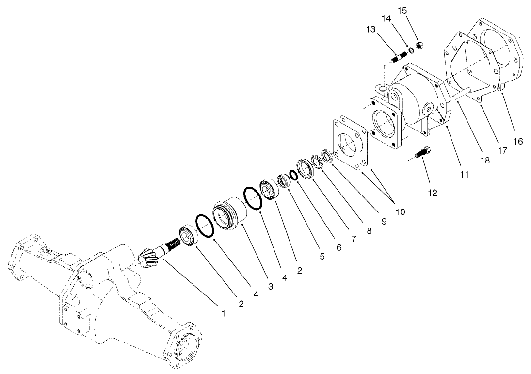 Rear Axle Assembly No. 95-7500 Bevel Pinion Shaft Assembly