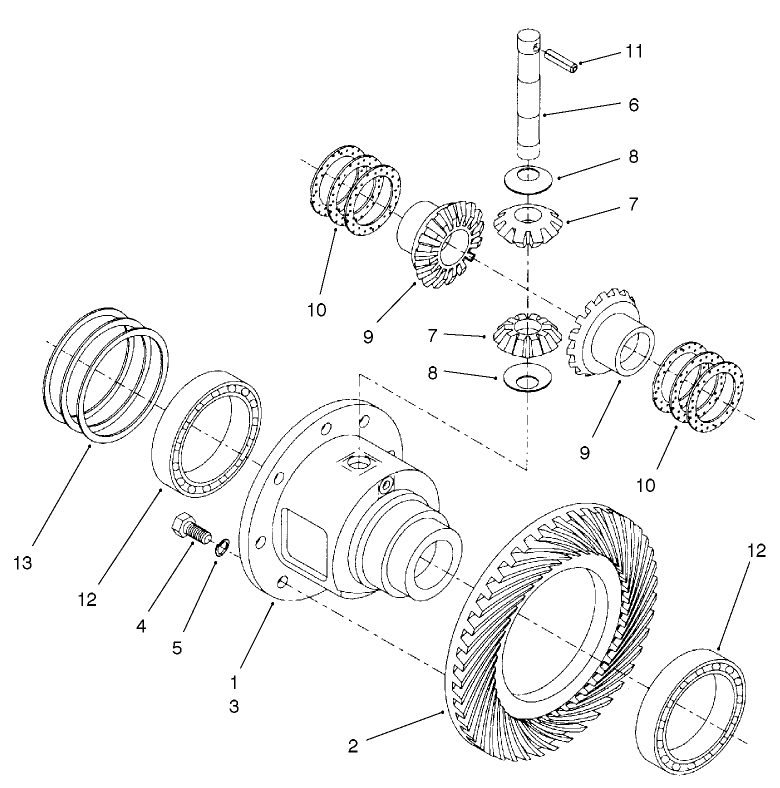 Rear Axle Assembly No. 95-7500 (continued) Differential Assembly