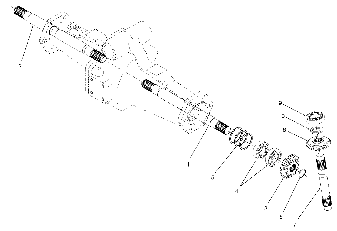 Rear Axle Assembly No. 95-7500 (continued) Bevel Gear Shaft Assembly