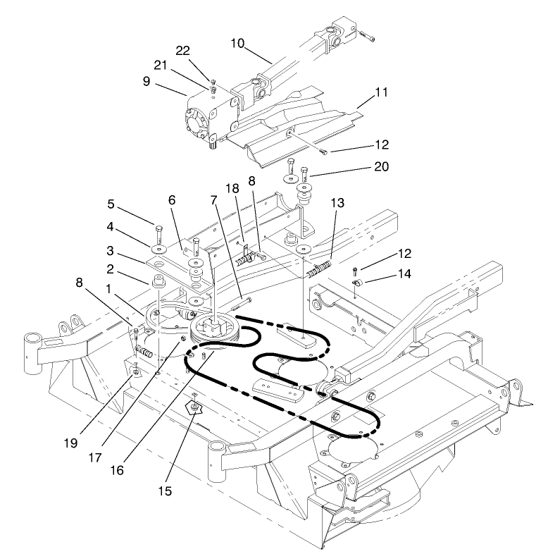 Gear Box, Mount And Drive Shaft Assembly