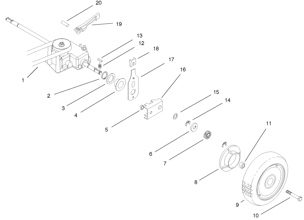 Rear Wheel & Gear Case Assembly