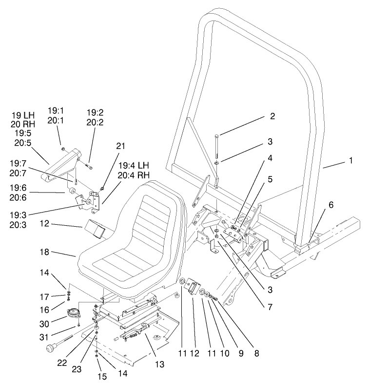Seat And R.o.p.s. Installation Assembly