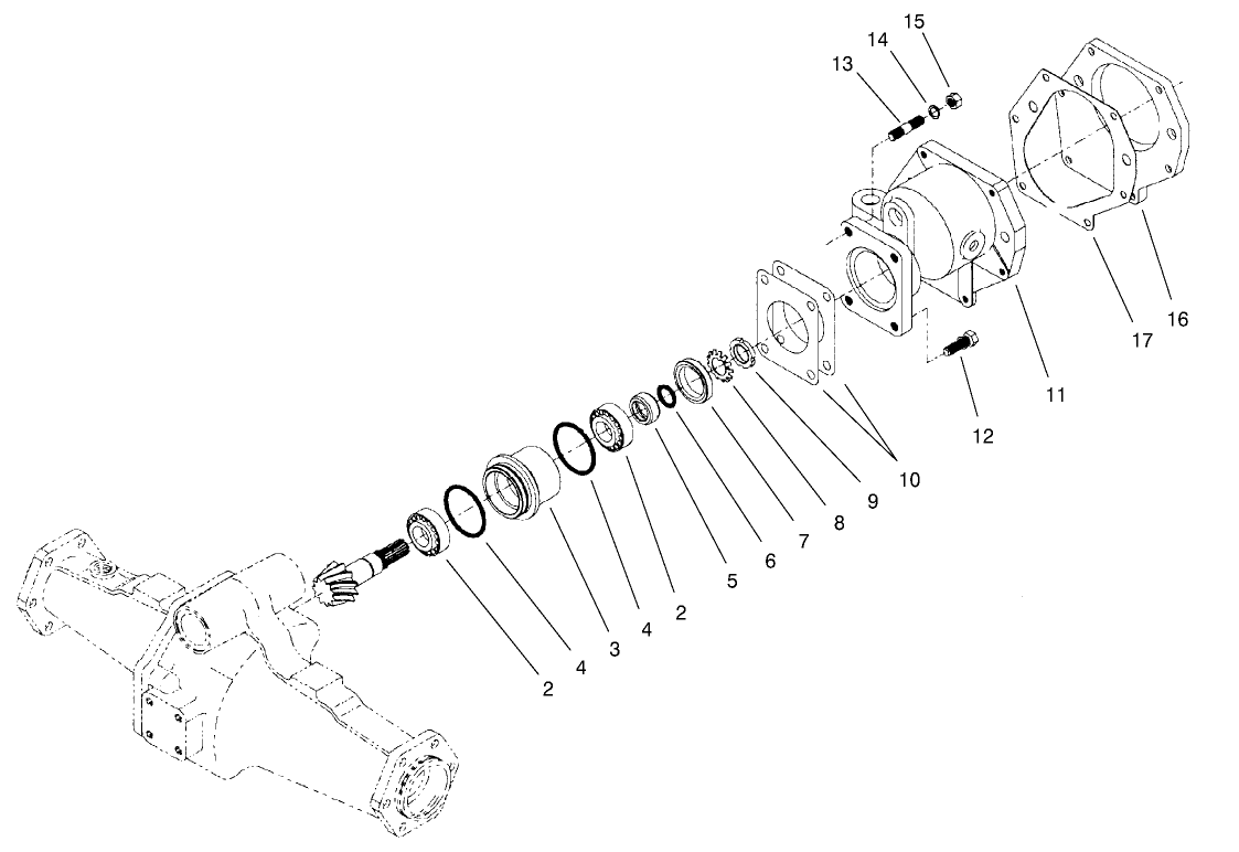 Rear Axle Assembly No. 95-7500 Bevel Pinion Shaft Assembly