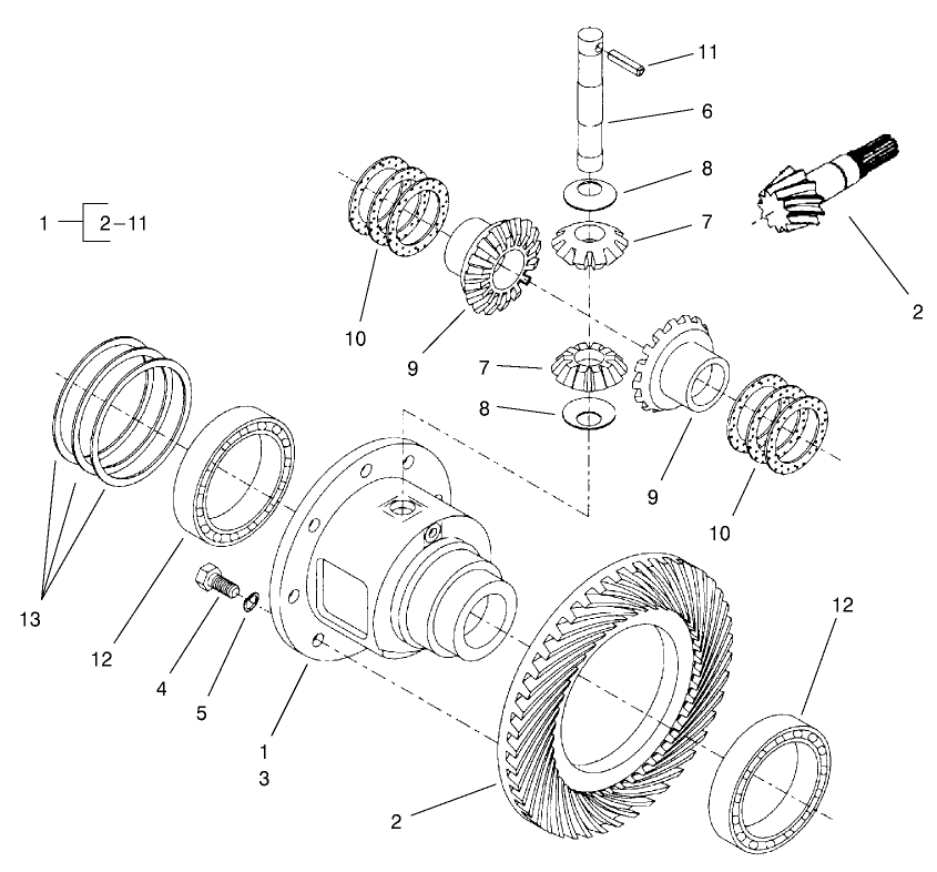 Rear Axle Assembly No. 95-7500 (continued) Differential Assembly
