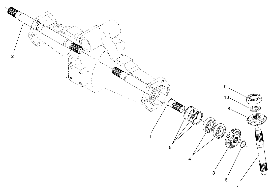 Rear Axle Assembly No. 95-7500 (continued) Bevel Gear Shaft Assembly