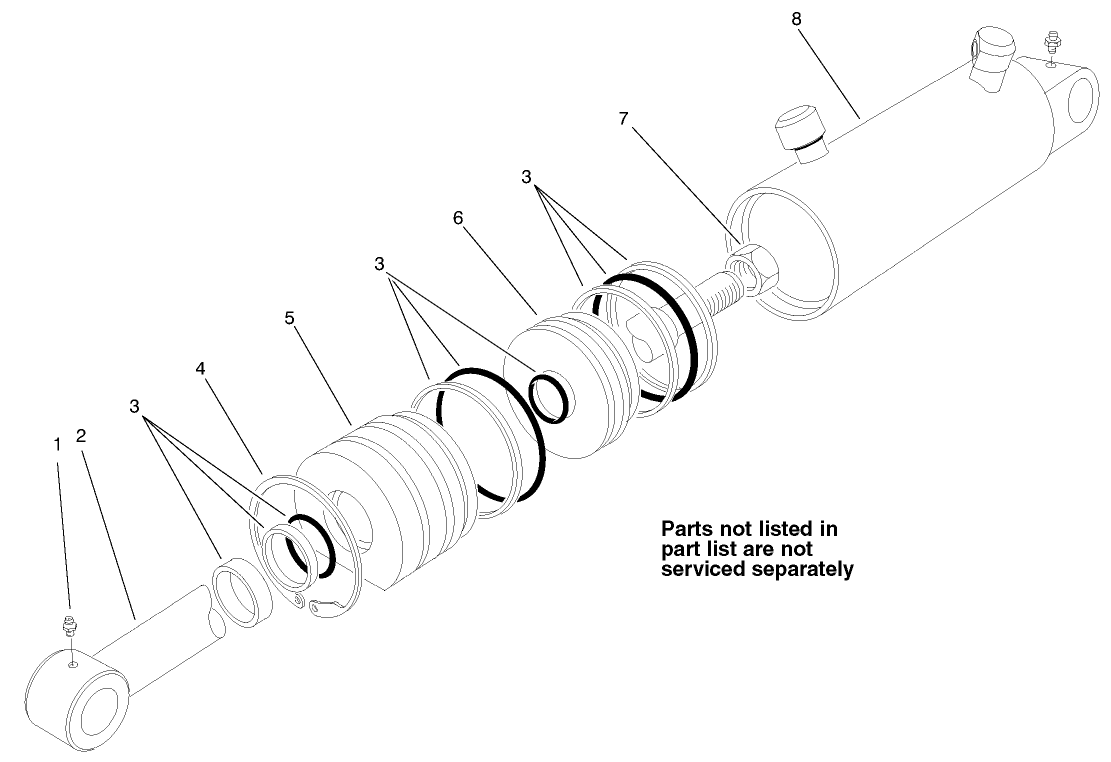 Hydraulic Cylinder Assembly No. 100-6586 (2-1/2 In. Bore)