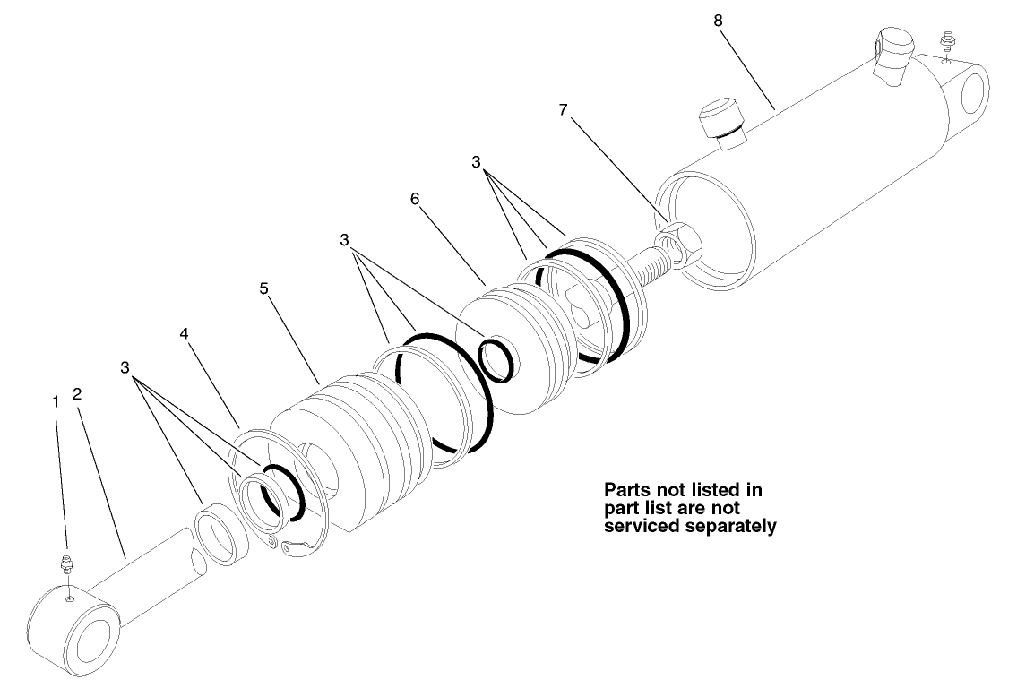 Hydraulic Cylinder Assembly No. 100-6591 (optional)(3 In. Bore)