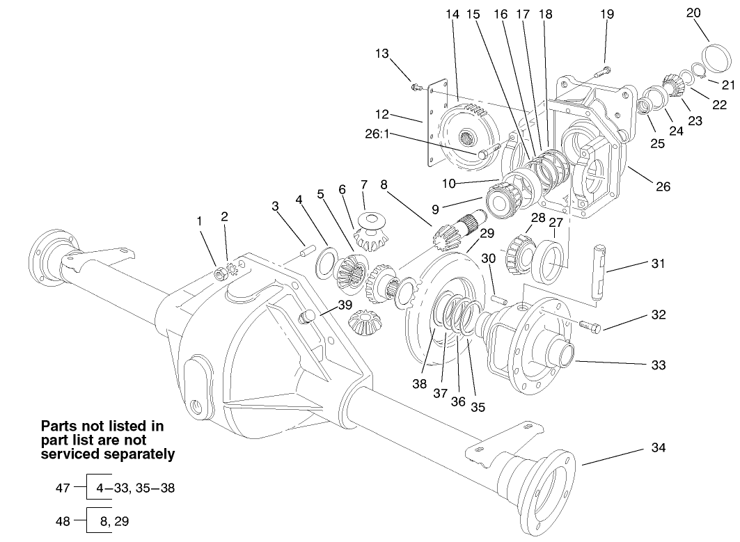 Front Axle Assembly No. 86-9600-03 (continued)(only On: 30626)