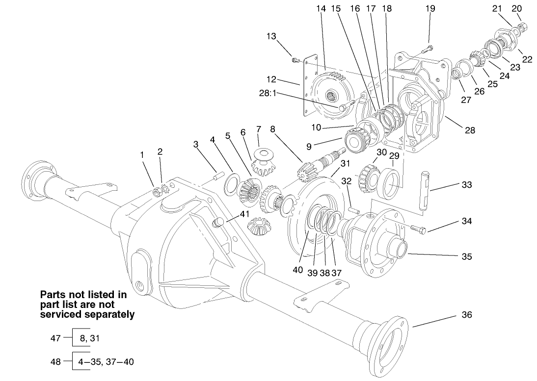 Front Axle Assembly No. 86-9630-03 (continued)(only On: 30627)