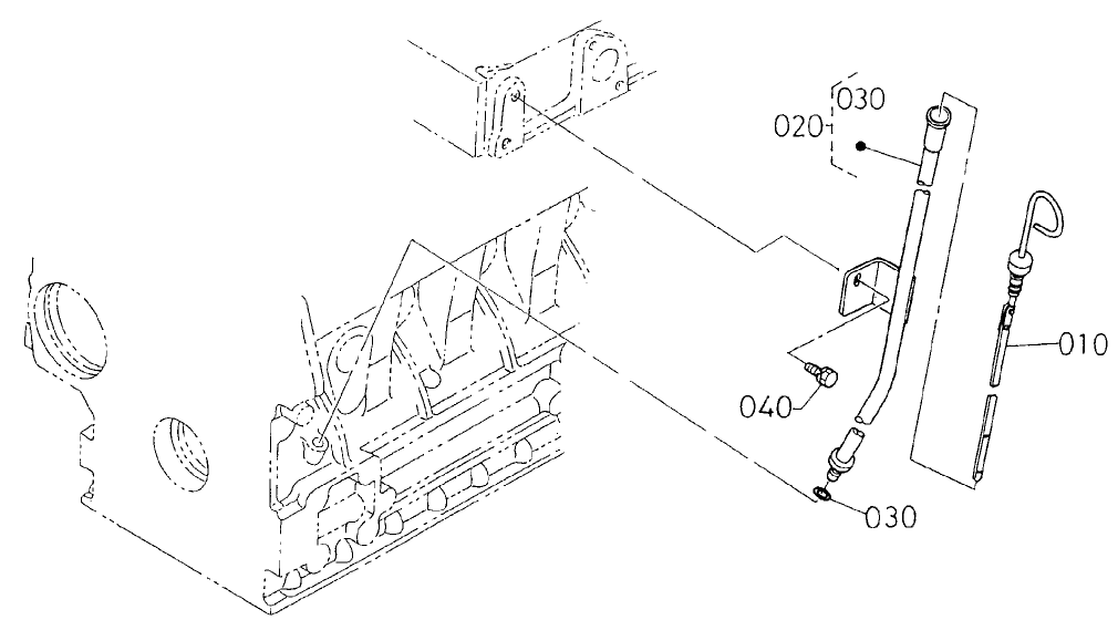 Dipstick And Guide Assembly Engine Assembly No. 104-3448