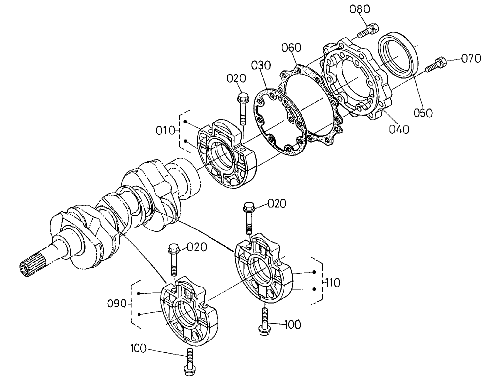 Main Bearing Case Assembly Engine Assembly No. 104-3448