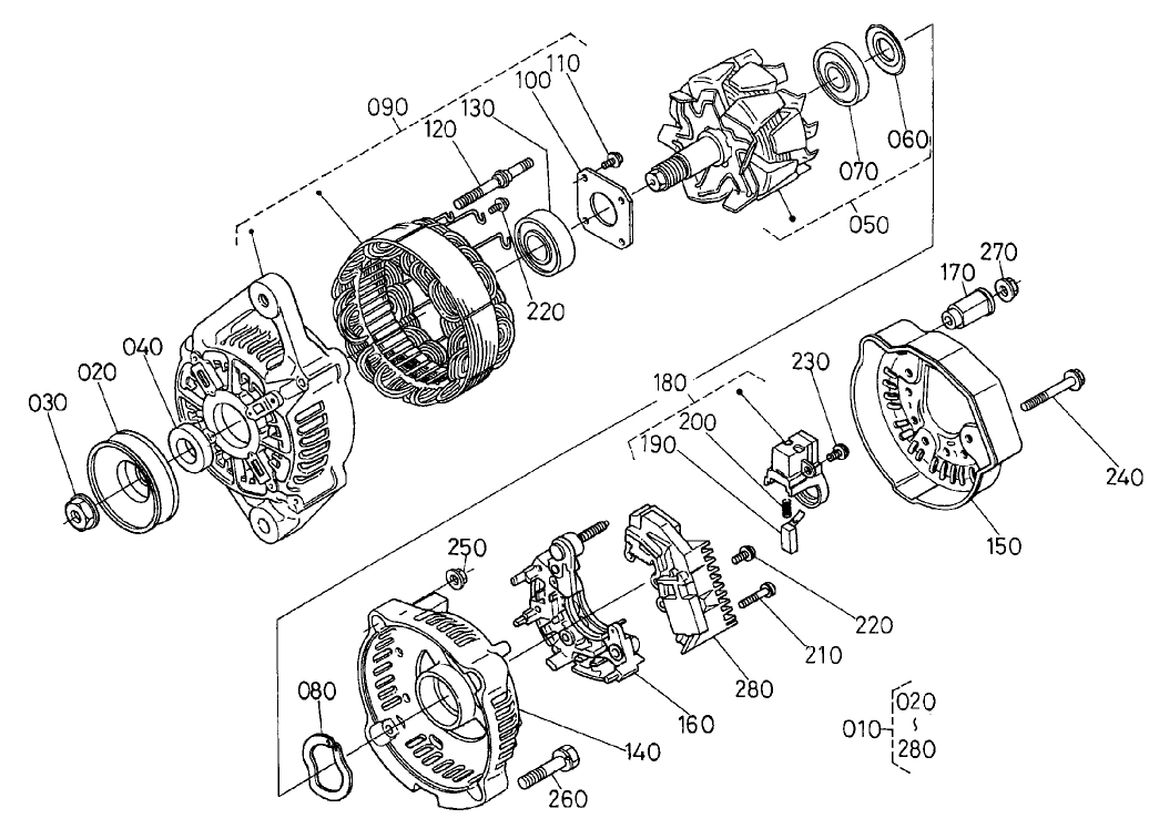 Alternator Assembly Engine Assembly No. 104-3448