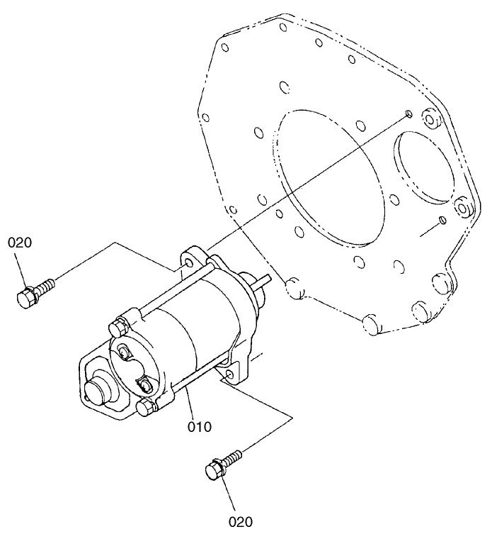 Starter Mount Assembly Engine Assembly No. 104-3448