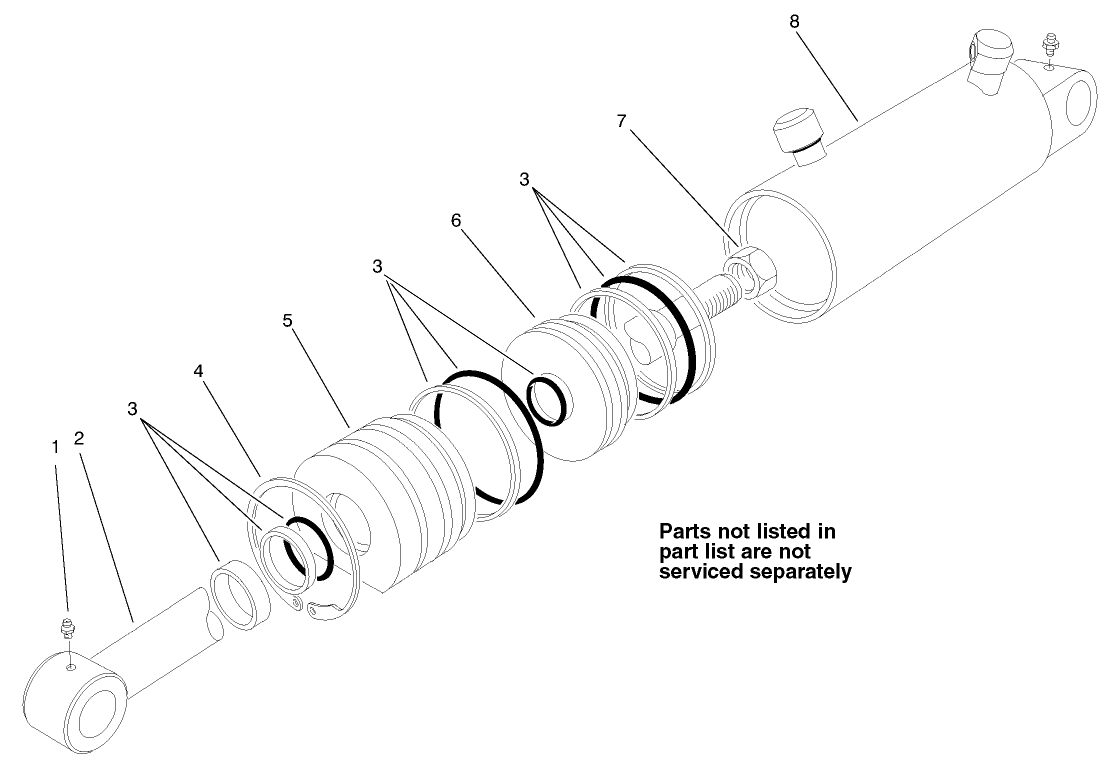 Hydraulic Cylinder Assembly No. 100-6586 (2-1/2 In. Bore)