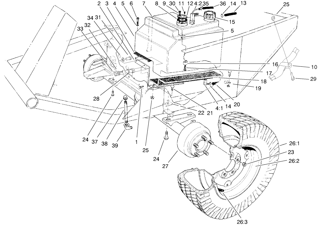 Fuel Tank And Front Axle Assembly