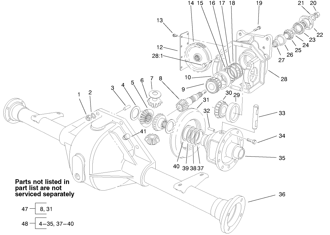 Front Axle Assembly No. 86-9630-03 (continued)(only On: 30631)