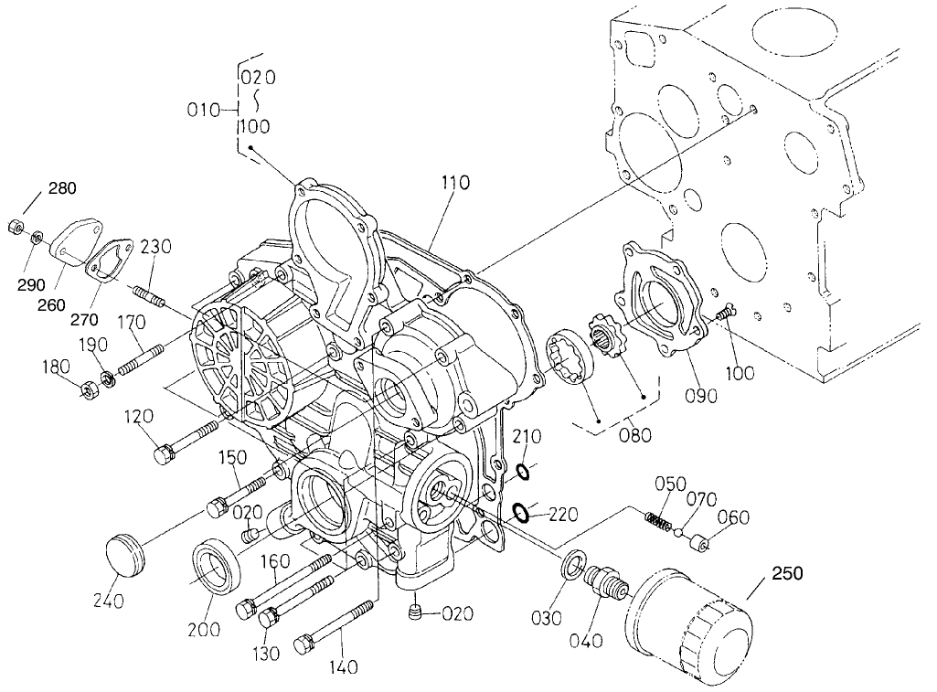 Gear Case, Oil Filter And Cover Assembly
