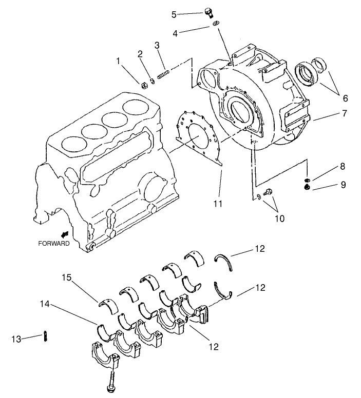 Flywheel Housing And Main Metal Assembly