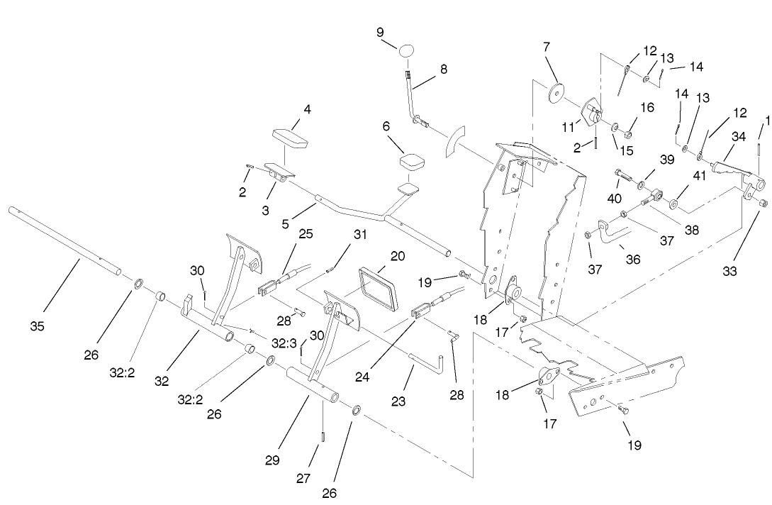 TRACTION AND BRAKE PEDALS ASSEMBLY