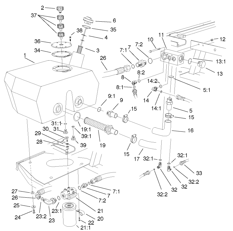 HYDRAULIC FILTER AND RESERVOIR ASSEMBLY
