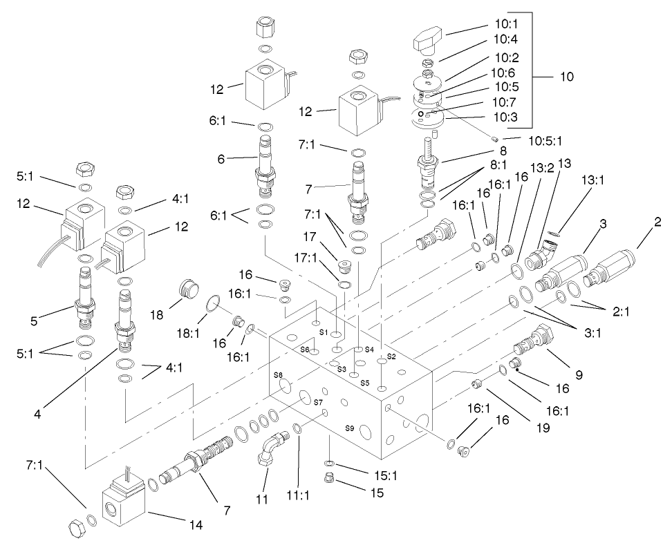HYDRAULIC MANIFOLD ASSEMBLY NO. 98-4579
