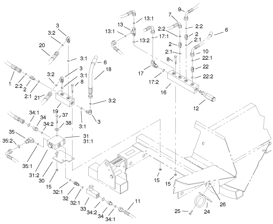 FRONT HYDRAULIC MANIFOLD ASSEMBLY