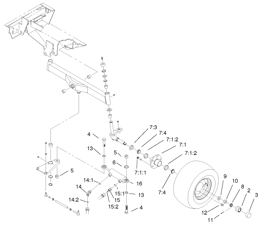 2WD AXLE ASSEMBLY (MODEL 03540 ONLY)